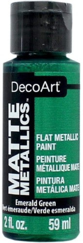 Emerald Green matte metallic paint in a 59ml bottle, perfect for DIY crafts and home decor with a low-sheen finish.
