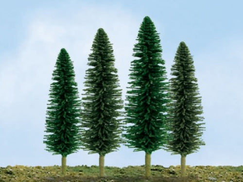 Econo-Cedar trees by Hornby, 25-50mm, realistic detailing for model landscapes and railway dioramas.