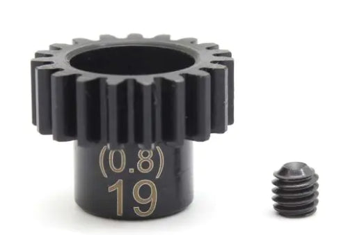 Kyosho 19T pinion gear for RC cars, offering precision, durability, and improved acceleration with a 5mm bore.