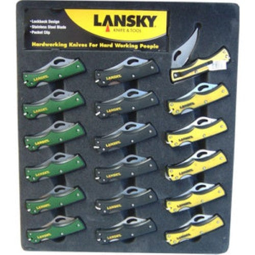 Pocket Knives Stainless Blade Lockback 18-Pce Display Lansky
