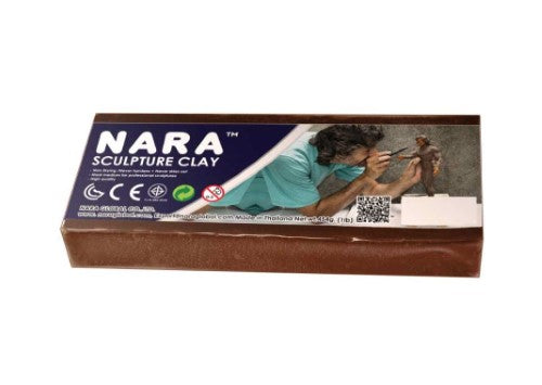Nara Sculpture Clay 454g in Terracotta, ideal for detailed sculpting and prototyping, remaining malleable without drying out.