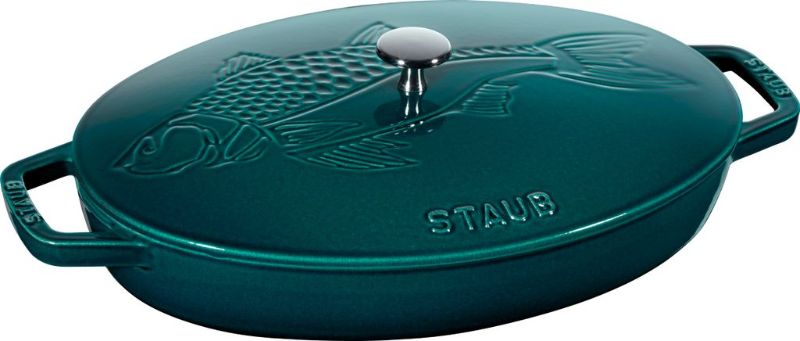 Oval-Fish-Dish-Staub-La-Mer-Sea-Blue-32cm