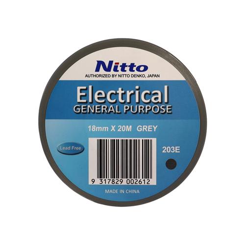 Nitto 203E Electrical Tape 18mm x 20m Grey - Pack of 10 Rolls