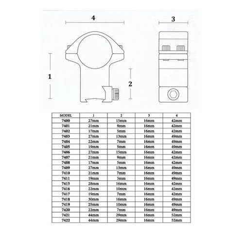 KONUS STEEL RINGS 34MM QUICK RELEASE HIGH