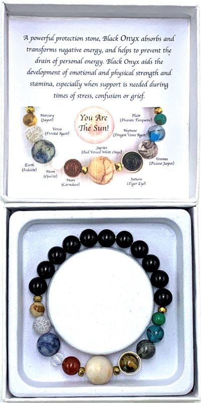 Bracelet - Polished Onyx Solar System (7cm)