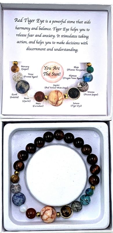 Bracelet - Red Tiger Eye Solar System (7cm)