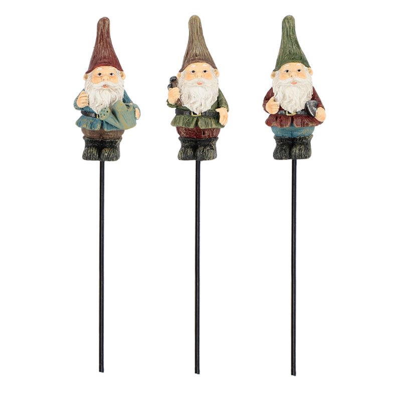 Flowerpot Stake Garden Gnome (Set of 6 Assorted)