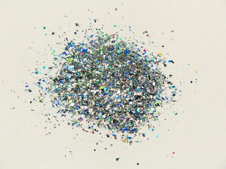 500ml jar of silver confetti glitter for arts and crafts, ideal for parties, DIY projects, and sparkling decorations.