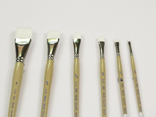 Artist Brush - S9860 White Taklon Square Wash 1/2"
