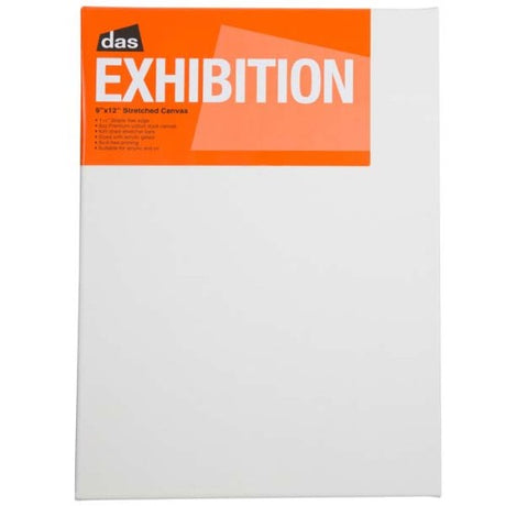 Das Exhibition 1.5 Canvas 9x12 inches, durable cotton surface for acrylic, oil, and watercolor painting with triple-primed finish.