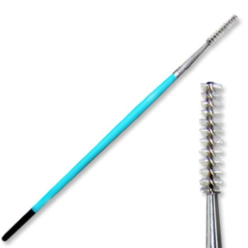 Royal Small Spoolie brush with soft synthetic bristles for precise brow and lash grooming, perfect for on-the-go touch-ups.