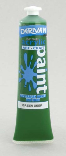Derivan 75ml Acrylic Paint in Deep Green, ideal for vibrant color mixing and versatile painting techniques.