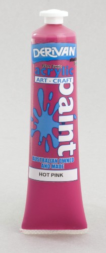 Vibrant 75ml Derivan Stu Hot Pink acrylic paint for artists, perfect for diverse techniques and color mixing.