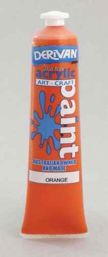 Vibrant 75ml orange acrylic paint by Derivan Stu, perfect for artists of all levels and various art projects.