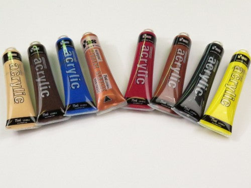 Fas Student Acrylic 75ml in Raw Umber, vibrant non-toxic paint for artists, ideal for blending on various surfaces.