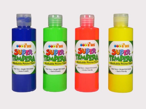 Fas Super Tempera 250ml in Ochre, vibrant non-toxic paint for seamless creative projects and quick drying results.