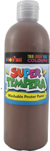 Fas Super Tempera 500ml in Umber, non-toxic paint ideal for education, vibrant color, quick-drying, perfect for large projects.