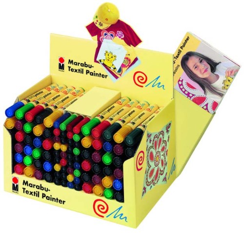 Yellow 2-4mm fabric marker for precise designs on textiles, ideal for DIY crafts and durable, vibrant creations.
