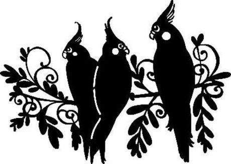 A4 stencil featuring three elegant birds for versatile crafting and artistic projects.