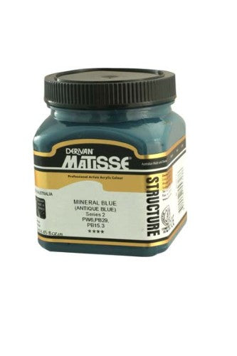 Matisse Structure Acrylic Paint in Mineral Blue S2, 250ml, ideal for vivid artwork and versatile techniques.