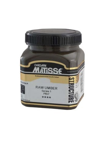 Matisse Str Acrylic Paint in Raw Umber, 250ml, ideal for textured effects and versatile artistic applications.