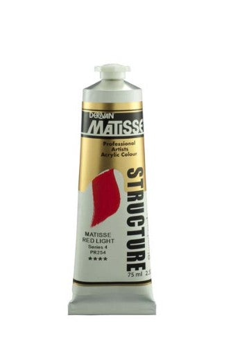 75ml Matisse Red Light acrylic paint featuring vibrant color, rich impasto texture, ideal for artists and hobbyists.