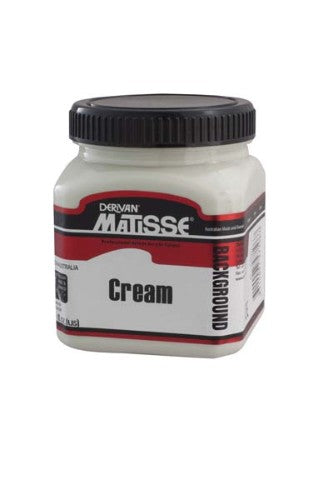 Matisse Background 250ml Cream Acrylic Paint in a jar, ideal for priming and creating a smooth, colorful foundation for art.