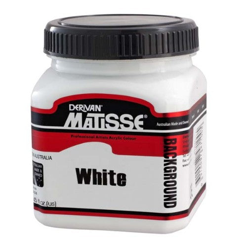 Matisse Background 250ml White Acrylic Paint, ideal for creating vibrant backgrounds and stunning artwork.