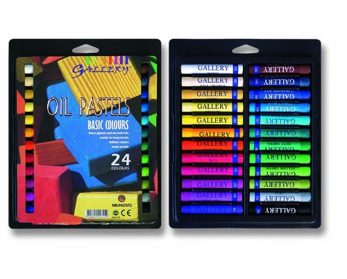 Vibrant 24-piece oil pastel set for artists, featuring high-quality pigments for smooth blending and rich texture.