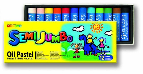 Artist Oil Pastel Set featuring 12 vibrant, non-toxic jumbo pastels, perfect for artists of all ages and easy for small hands.