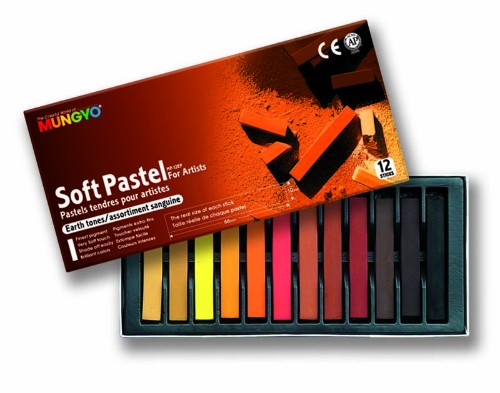 Mungyo Earthtone Pastels set featuring 46 rich colors, perfect for drawing and mixed media art.