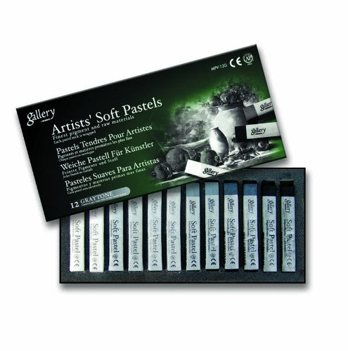 Gallery Soft Pastel Graytone set featuring rich gray pastels for smooth application and blending in diverse artworks.