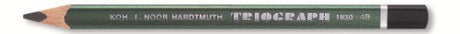 Set of six 1830 Triograph 4B graphite pencils, ideal for artists and students, featuring ergonomic design and rich, smooth application.