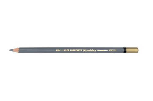 Slate Grey Mondeluz Aquarelle Pencil showcasing a hexagonal shape and water-soluble pigments for versatile art effects.