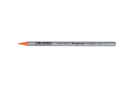 Pack of 12 Progresso Aquarelle orange pencils, water-soluble and woodless, perfect for blending and watercolor effects.