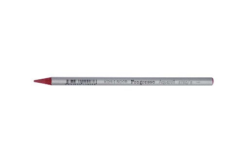 Progresso Aquarelle Red Bordeaux pencils in a pack of 12, featuring smooth hexagonal barrels for enhanced grip and vibrant colors.
