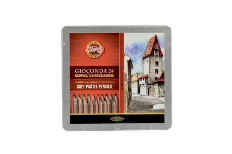 Set of 24 premium Gioconda soft pastel pencils for smooth application, blending, and vibrant color expression.