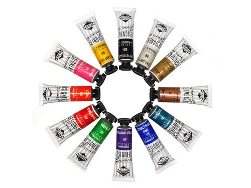 Rowney Gouache 15ml in Powder Blue, a vibrant, opaque paint perfect for artists seeking rich, smooth application and blending.