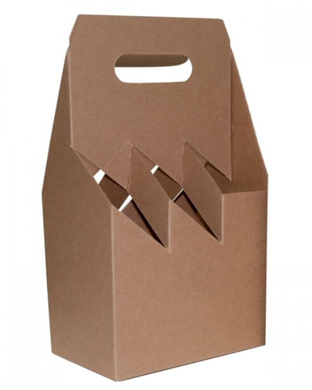 Gift Boxes - Wine Box Carrier 6 Btl Natural Kraft 178x267x305mm - Pack of 50