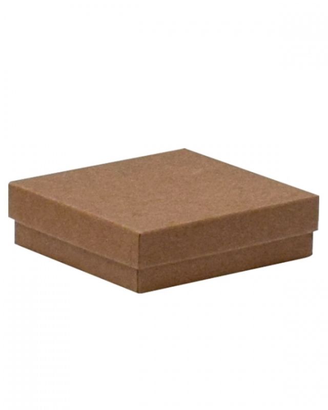 Gift Boxes - Cotton Fill Box Natural Kraft 89x89x25mm - Pack of 100