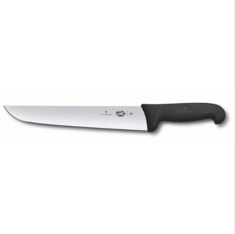 Victorinox Butchers Knife 23cm Straight Back Blade Fibrox Black