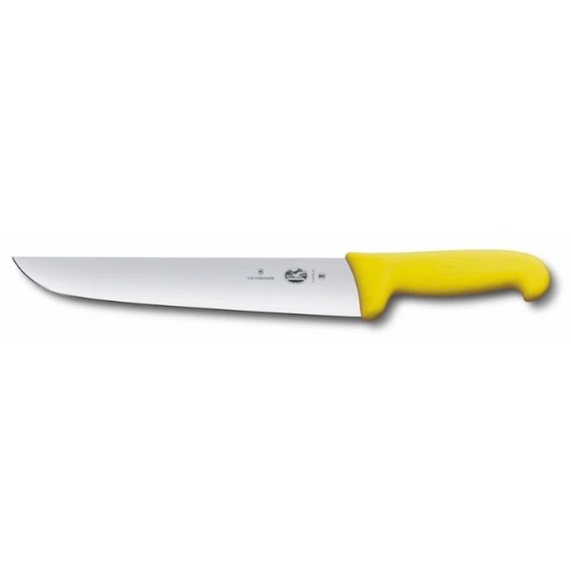 Victorinox Butchers Knife 20cm Straight Back Blade Fibrox Yellow