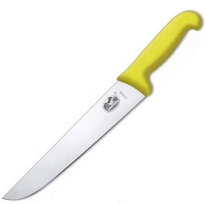Victorinox Butchers Knife 26cm Straight Back Blade Fibrox Yellow