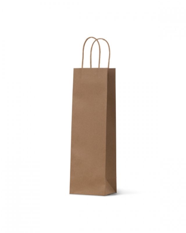 Wine Bottle Bags - Brown Kraft Single Wine Bag - Pack of 100