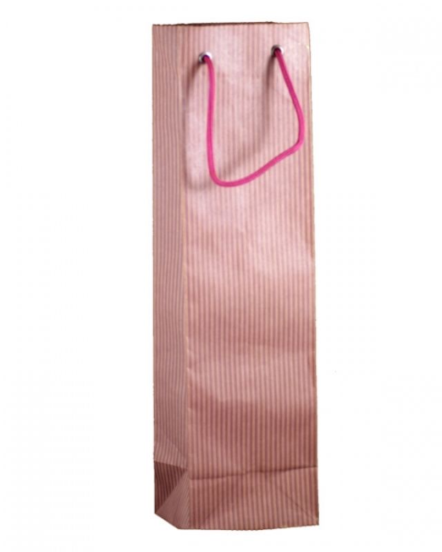 Wine Bottle Bags - Wine Single Stripe Purple - Kraft Paper - Pack of 200