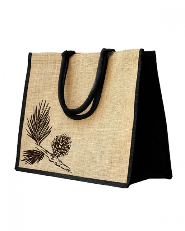Non Woven - Xmas Pine Cones Jute Tote 20/ctn - Pack of 20