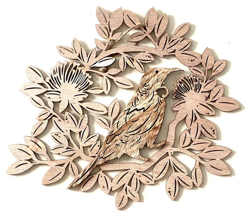 Wall Art - MDF Tui 28cm (Set of 3)