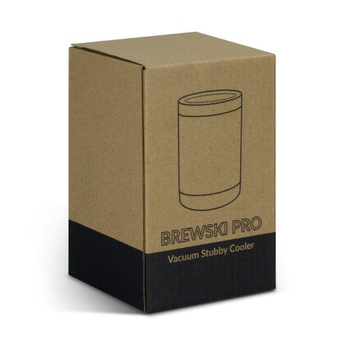 Vacuum Stubby Cooler - Brewski Pro (White)