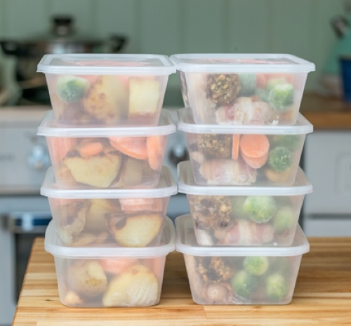 Container Plastic PP RectangleMicrowave / Freezer 750ML - 50PC