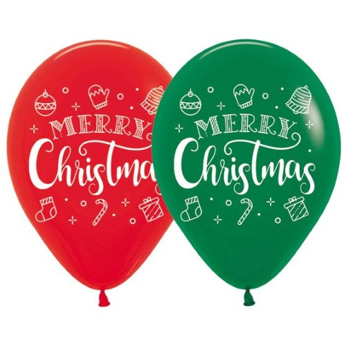 Balloon - Sempertex 30cm Christmas Wreath Fashion Assorted Latex Balloons, 12PK
